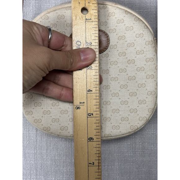 Vintage Gucci GG Supreme Monogram Crossbody Bag Leather Trim Italy Authentic - Picture 10 of 11